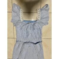 ราคา งานป้าย 9Flyday จั้มสูทขายาว ลูกไม้ฉลุ สีฟ้า (7365410607)