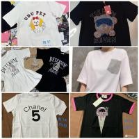 ราคา เสื้อยืด คอกลม แขนสั้น ปักลาย/สกรีนลายด้านหน้า ขนาดและแบบตามภาพ อก34-40 ยาว23-26 งานป้าย It’s me basic (25069515278)