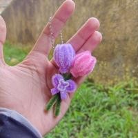 ราคา พวงกุญแจทิวลิปคู่ GANTUNGAN | ของชําร่วยน่ารัก / ที่แขวนกระเป๋า / พวงกุญแจดอกทิวลิป ทําจากลวดขนนก (52851278174)