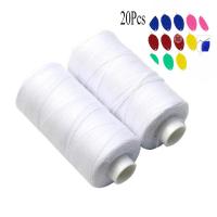 ราคา ชุดด้ายเย็บผ้าสีขาวทนทาน 1 ชุดพร้อมด้ายเย็บผ้าโพลีเอสเตอร์ 500 ม. และอุปกรณ์ต๊าปเกลียวนิ้วหัวแม่มือ 20 สี (42206675813)