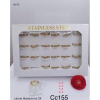 ราคา MATA MY BOSS WHOLESALE!! สําหรับขายซ้ํา!! ขายส่งแหวนไทเทเนียม 1 กล่อง มี 24 ชิ้น ขนาด 15 ถึง 18 / Gold Motif Gold Sand Strip Diamond Eyes / ล่าสุด (43767730377)