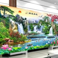 ราคา ที่กําหนดเองวอลล์เปเปอร์ติดด้วยตนเองภาพจิตรกรรมฝาผนัง3งทิวทัศน์ธรรมชาติที่ทันสมัยน้ําตกโลตัสภาพจิตรกรรมฝาผนังห้องนั่งเล่นโซฟาทีวีพื้นหลังผนังตกแต่งบ้านสติก (20547060860)