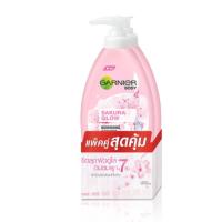 ราคา [ผลิตปี2021เดือนเมษายน]กานิเย่ โลชั่น GARNIER Body Lotion สีชมพู ซากุระ 400ml. PINKISH RADIANCE SERUM UV (20470010026)