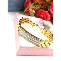 ราคา jewelryshop365 K372 สร้อยข้อมือเลสเพชรสามแถว งานฝังเพชร ไม่ลอก (11395968621)