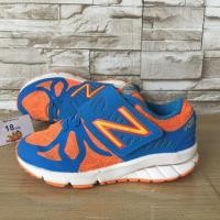 ราคา New balance สีฟ้าส้ม สภาพใหม่มาก/รองเท้าเด็กมือสองแบรนด์แท้/วัดด้านใน 18cm (2697168509)