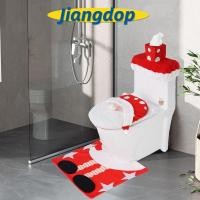 ราคา JIANG ฝารองนั่งชักโครก, โพลีเอสเตอร์ DIY ผ้าคลุมฝาชักโครกคริสต์มาส, ซานตาสโนว์แมนชุดฝาชักโครกน่ารักบ้าน (42723395084)