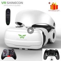 ราคา Shinecon VR แว่นตาชุดหูฟัง 3D Virtl Reality Dev หมวกกันน็อค Viar Goggle เลนส์สําหรับสมาร์ทโฟนโทรศัพท์มือถืออัจฉริยะ Realidade Viewer (55700047390)