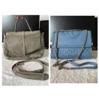 ราคา กระเป๋าสะพายไหล่ ถือ Tory Burch สีเทาเขียว สีฟ้า สินค้าแบรนด์เนมแท้มือสอง พร้อมใช้งาน (17739347080)