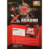 ราคา 3K ADX Q90 (90D23L)แบตเตอรี่รถยนต์(กึ่งแห้ง)ขั้วซ้าย สำหรับระบบ ISS สำหรับรถเก๋ง รถSUV 1,200-2,000 cc. 68 แอมป์ CCA600 (14664943227)
