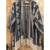 ราคา เสื้อคลุมชีฟอง ลายชนเผ่า สีเทา (21186289034)