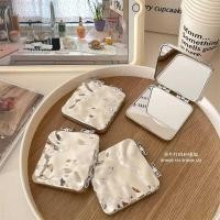 ราคา สไตล์เกาหลี ins Electroplating Wave รูปแบบพับกระจกแต่งหน้า Simple High-End มือถือพลิกกระจกแต่งหน้ากระจกสองด้าน (40070675624)