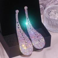 ราคา Luxury Shiny in Colour Crystal Long Earring for Women Classic Full Rhinestone Drop Dangle Earrings Brincos Wedding Jewel (49050030964)