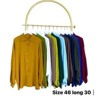 ราคา Summer Silky Shirt เชิ้ตสาวอวบ เรียบหรู ผ้าไหมอิตาลี อก 46 #เสื้อสาวอวบ #สาวพลัสไซส์ ปก Shirt แขนยาว กระดุมหน้า ผ้าดี (25975866831)