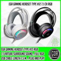 ราคา หูฟังเกมมิ่ง EGA Type H12 Headphone ระบบจำลอง 7.1 surround หูฟังคอม ไฟ RGB GamingHeadset หูฟัง (ประกันศูนย์ 2 ปี) (11688420326)