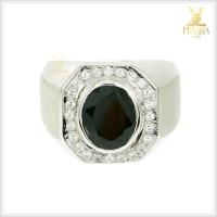 ราคา แหวนนิลแท้ ล้อมเพชรCZ งดงาม เงินแท้925 ชุบทองคำขาว โดดเด่นเต็มๆ นิ้ว (5677941594)