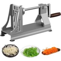 ราคา เครื่องสไลด์เกลียวผัก หมุนด้วยมือ เครื่องหั่นมันฝรั่งและเครื่องหั่นผักผลไม้ ใบมีด 3 แบบ (2/3/4 มม.) (43423195674)