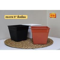 ราคา [100ใบ]กระถางแคตตัส5“สี่เหลี่ยม กระถางปลูกต้นไม้ กระถางทรงสี่เหลี่ยม กระถางพลาสติก (24846005752)