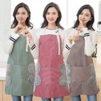 ราคา WATERPROOF PLAID APRON - ปรับสวม - มีกระเป๋าทั้งสองข้าง - พื้นที่อบมือ - ผ้ากํามะหยี่ Coral (27687976706)