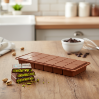 ราคา 2 แม่พิมพ์ซิลิโคนรูปแท่งช็อกโกแลต แยกออกเป็นชิ้นง่าย รูปทรงสี่เหลี่ยมผืนผ้า ทนทาน สําหรับทําโปรตีนบาร์และพาวเวอร์บาร์ ของขวัญแฮนด์เมด (44500830402)