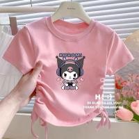 ราคา Kuromi Cinnamorol Sanrio Girls Crop Top เสื้อยืดมีเชือกรูด | ท็อปส์ซู 5 6 7 8 9 10 11 12 13 14 ปี (26284723670)
