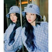 ราคา หมวกบัคเกตNY new york yankee มือสองของแท้ สีฟ้าพาสเทล โฮโลแกรมNY (9933365529)