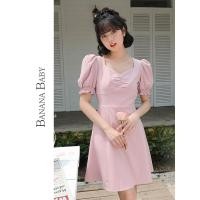 ราคา กระโปรง Retro A-line สไตล์ใหม่สำหรับฤดูร้อน ดีไซน์โรแมนติกในแบบฉบับของ Banana Baby (40173996617)