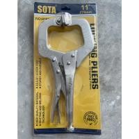 ราคา SOTA คีมล็อคตัวซี มีแผ่นลอง ขนาด 11 นิ้ว คีมล็อคก้ามปูจับชิ้นงานได้ 4" (43573834711)
