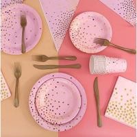 ราคา PREMIUM 10ชิ้นพาสเทล จานกระดาษ/แก้ว จานกระดาษลายจุดฟอยล์ทอง 91C24 (41020798152)