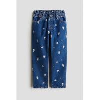 ราคา H&M(เอชแอนด์เอ็ม) กางเกงยีนส์ทรงเทเปอร์ผ้าระบายสบาย Girls Loose Fit Tapered Jeans 1306756_3 (41573142990)