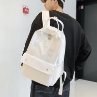 ราคา กระเป๋าเป้สะพายหลังผู้ชายความจุขนาดใหญ่แฟชั่นถนนสวมกระเป๋านักเรียนแบบพกพาวิทยาลัยนักเรียนคู่กระเป๋าเป้สะพายหลังลําลองหนังนิ่มกระเป๋าคอมพิวเตอ (42923841492)