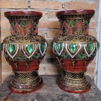 ราคา แจกันไม้ ลายดอกบัว (21110503797)