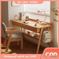 ราคา LUKA โต๊ะไม้ยางพารา 140CM มีลิ้นชัก โต๊ะคอมพิวเตอร์ โต๊ะทำงานไม้ โต๊ะทำงานอเนกประสงค์ เรียบง่าย (28416573675)