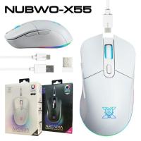 ราคา พร้อมส่งNUBWO X55 ARCADIA WIRELESS MOUSE GAMING DUAL MODE RGB ปรับ DPI ได้ ของแท้ รับประกันศูนย์ 2 ปี (7497384637)