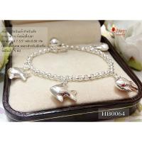 ราคา สร้อยข้อมือเงินแท้สำหรับเด็ก ลายผ่าหวาย ห้อยตุ้งติ้งปลา (HB0064) (308976300)