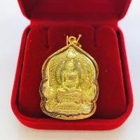 ราคา จี้หลวงพ่อรวย รุ่นแจกทาน วัดตะโก(พระแท้) เลี่ยมทองแท้75% กันน้ำ (4252689995)