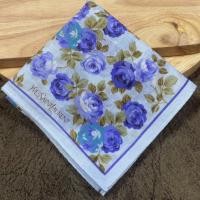 ราคา ผ้าเช็ดหน้า ผ้าผูกผม วายเอสแอล ขนาดประมาณ 18นิ้ว #ysl ลายดอกโทนฟ้านํ้าเงิน ผ้าทอลายในตัว สภาพดีค่ (28643262427)