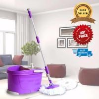 ราคา ชุดถังปั่นม๊อบสแตนเลส พร้อมไม้ม๊อบและผ้าม๊อบ 2 ผืน (สีม่วง) (946404551)