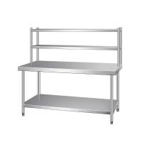 ราคา โต๊ะห้องครัวโรงแรมสแตนเลส 304 พร้อมฉากกั้น ชั้นวางตั้งพื้น 2 ชั้น โต๊ะรับประทานอาหารอเนกประสงค์ โต๊ะทำงานขาเตาแก๊ส (44125166142)