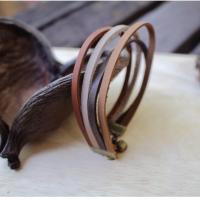 ราคา กำไลข้อมือหนังแท้ไล่โทนสี สลักชื่อฟรี ห้อยจี้ฟรี ออกแบบเพิ่มเองได้ (129681966)