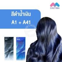 ราคา สีผมแฟชั่น เซตสีผม เบอริน่า แฮร์ คัลเลอร์ครีม สีดำน้ำเงิน Berina Hair Color Cream Set A1+ A41 Black Blue color (20900029136)