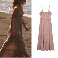 ราคา ชุดเดรสยาวปานกลางจับจีบผ้าฝ้ายสไตล์ Zara Holiday 0881341 (27431176708)