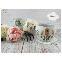 ราคา SALE! ขายยกชุด 3 ใบ (1ชุดมี3ใบ) กระถางแคคตัสวินเทจ ขายยกชุดราคาพิเศษ กระถางต้นไม้แคคตัสแฮนด์เมด ลายนก รังนก บ้านนกน่ารัก (9473004373)