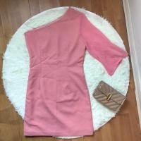 ราคา ชุดออกงาน ปาดไหล่เฉียง สีชมพู (20751673911)