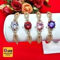 ราคา กำไลข้อมือพลอย คละแบบ เส้นผ่านศูนย์กลาง 5.2 ซม. กำไลข้อมือทอง กำไลแฟชั่น ทองหุ้ม ทองชุบ งานสวย พร้อมส่ง (18680906570)