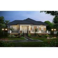 ราคา W-34 แบบบ้านสำเร็จรูป แบบบ้านชั้นเดียว ยกพื้นสูง ขนาดใหญ่ หลังคาปั้นหยา (43968922159)