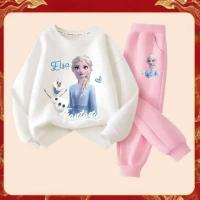 ราคา ชุดกีฬาแขนยาวสองชิ้น ชุดวอร์มการ์ตูนแฟชั่นของเจ้าหญิงเอลซ่าสำหรับเด็กผู้หญิง เสื้อสเวตเตอร์ฤดูใบไม้ผ (43559080977)