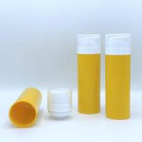 ราคา 150 ml ขวดปั๊ม air less สีเหลือง+ ฝาปั๊มสีขาว​ ​สำหรับใส่แชมพู​ เซรั่ม พร้อมส่ง ❤️by innotrend❤️ (17011111046)