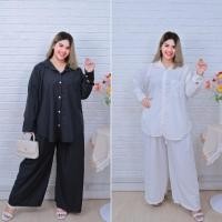 ราคา [ ส่งฟรี ] ฟ100 Set เสื้อเชิ้ตไหมอิตาลี + กางเกงขายาวคนอ้วน ชุดเซทไซส์ใหญ่ ชุดเซท พลัสไซส์ สาวอวบ เสื้อคนอ้วน ชุดคนอ้วน (25888803108)