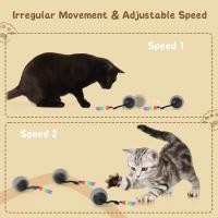 ราคา Interactive Cat Toys for Indoor Cats, DIY 5 in 1 Automatic Moving Cat Ball Toys/Puppies Toys with LED Rainbow Lights, Smart Sounds&Touch Control Cat Toys,USB Rechargeable (Grey) (29943496600)