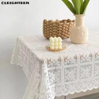 ราคา ผ้าปูโต๊ะลูกไม้ CLEIGHTEEN, ผ้าปูโต๊ะปักดอกไม้สีขาว, ผ้าปูโต๊ะชนบท Home (44158853312)